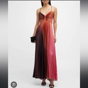 Wedding Guest Dress A.L.C Ariya Pleated Open-Back Maxi Dress Size 0